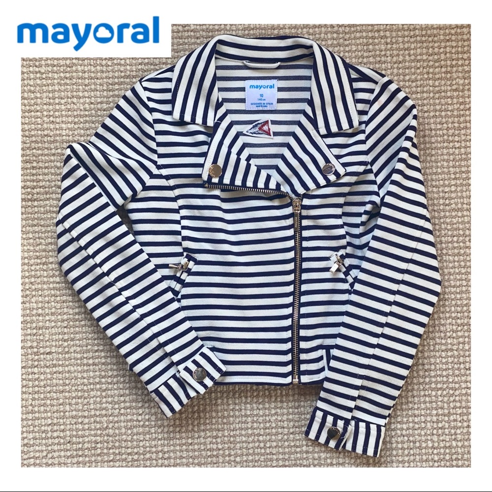 Girls Mayoral Striped Jacket Sz. 10 (140cm)